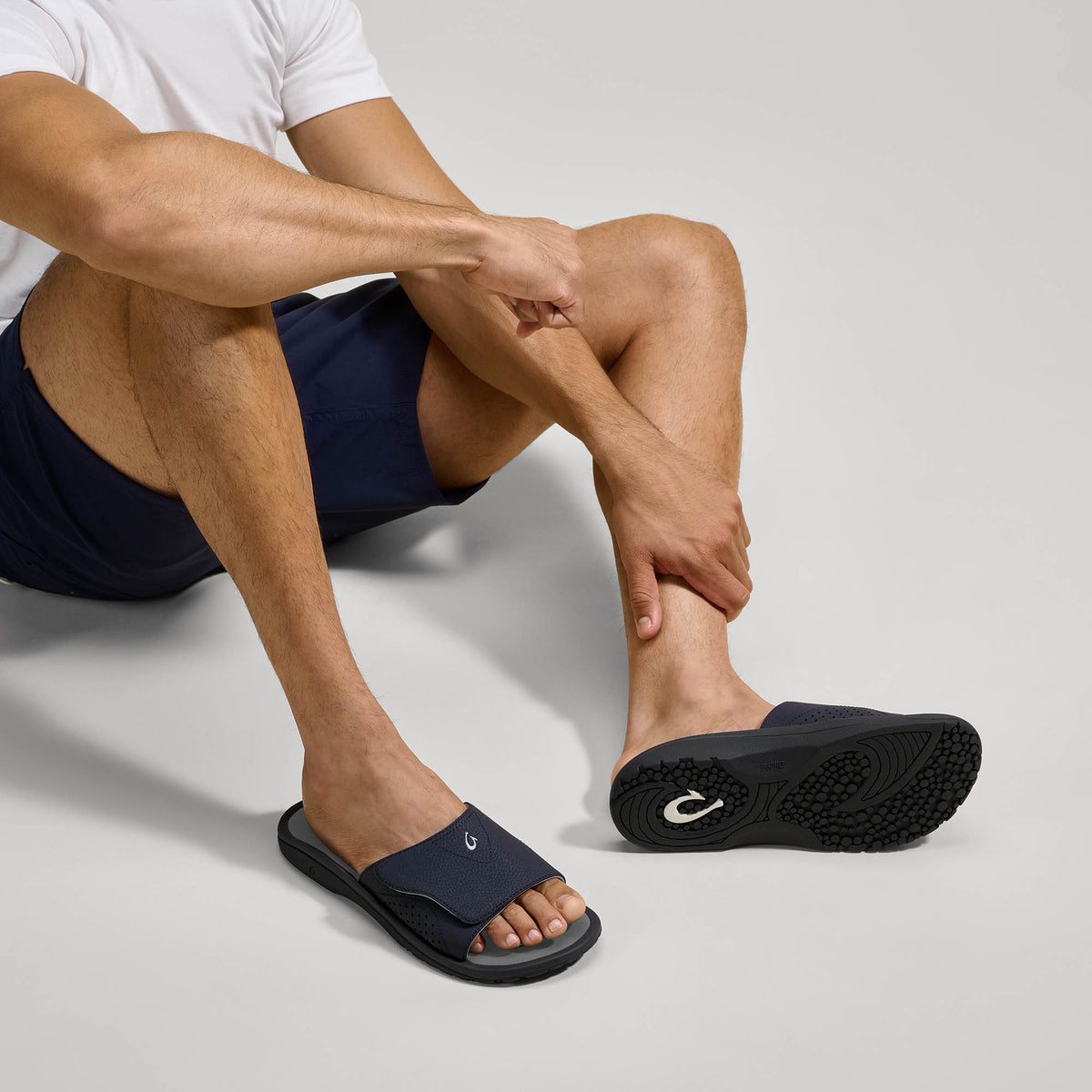 OluKai Nalu Slide - Trench Blue / Charcoal | Men's Sandals