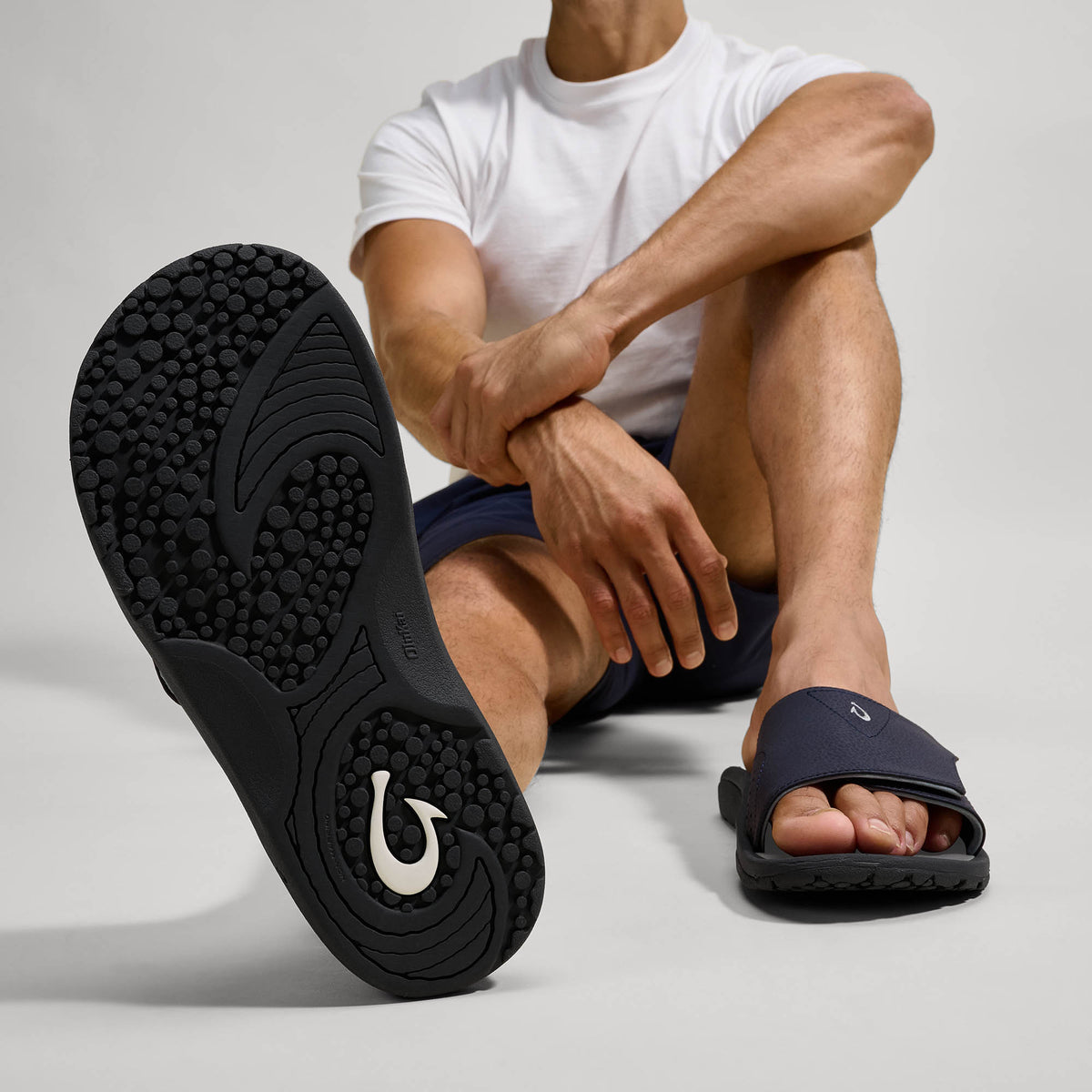 OluKai Nalu Slide - Trench Blue / Charcoal | Men's Sandals