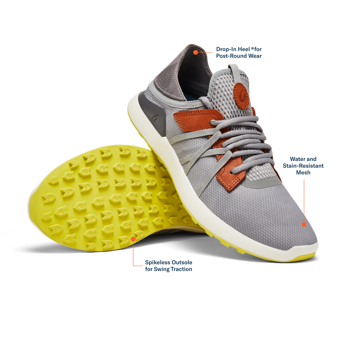 Manele Men’s Breathable Golf Shoes - Poi / Charcoal