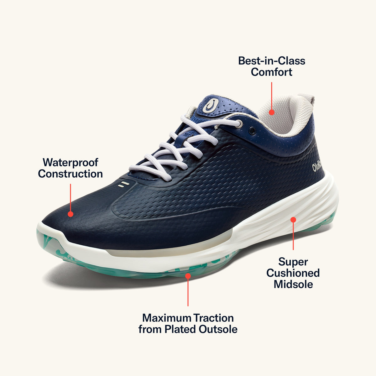 Mākena Men’s Waterproof Golf Shoes - Mood Indigo