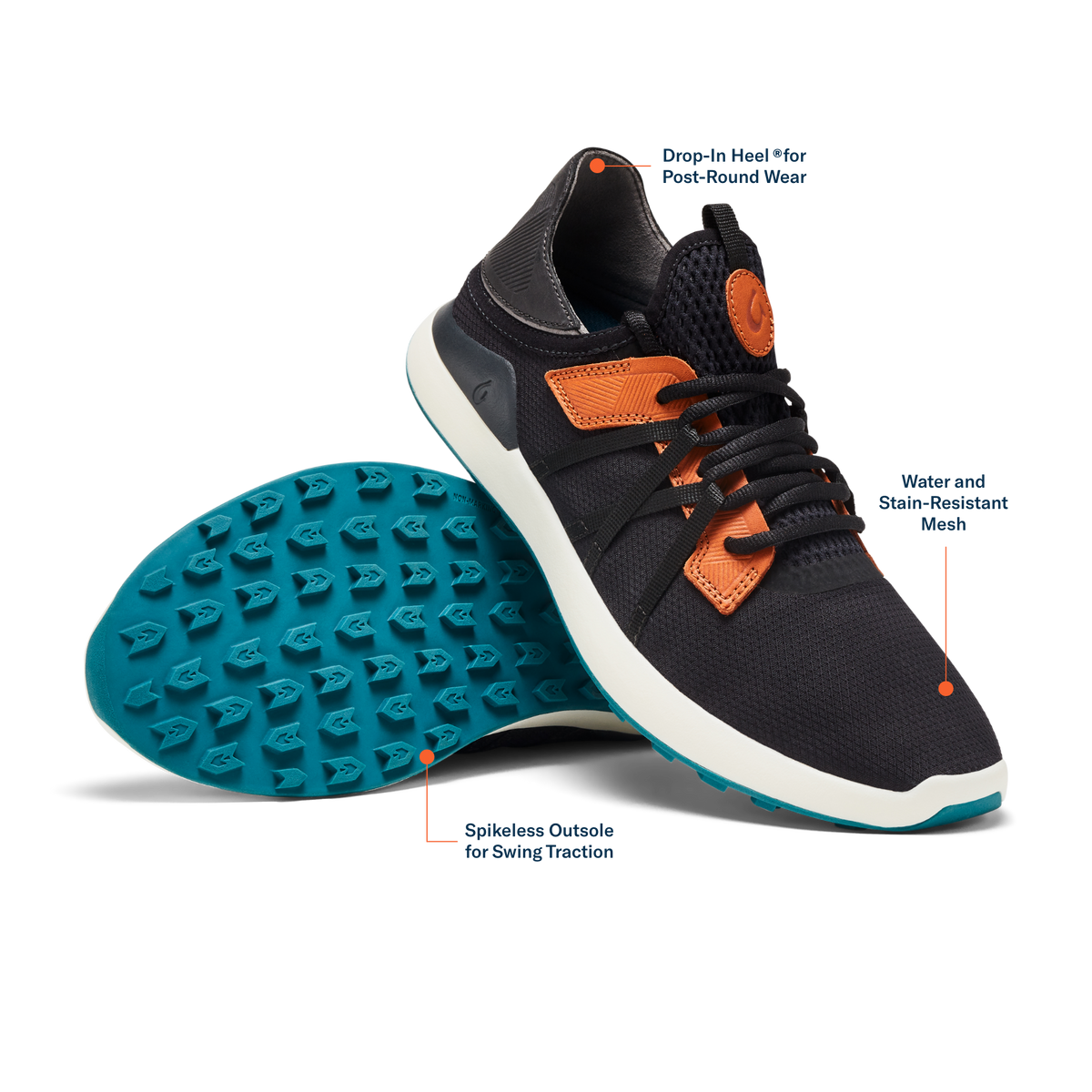 Manele Men’s Breathable Golf Shoes - Black / Dark Shadow
