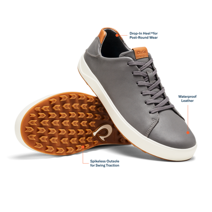 Wai‘alae Men’s Waterproof Leather Golf Shoes - Stone