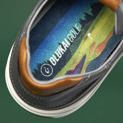 Wai‘alae Men’s Waterproof Leather Golf Shoes - Stone