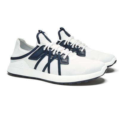 Manele Men’s Breathable Golf Shoes - Bright White / Mood Indigo
