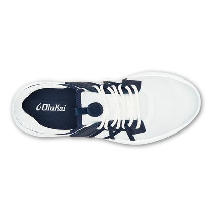 Manele Men’s Breathable Golf Shoes - Bright White / Mood Indigo