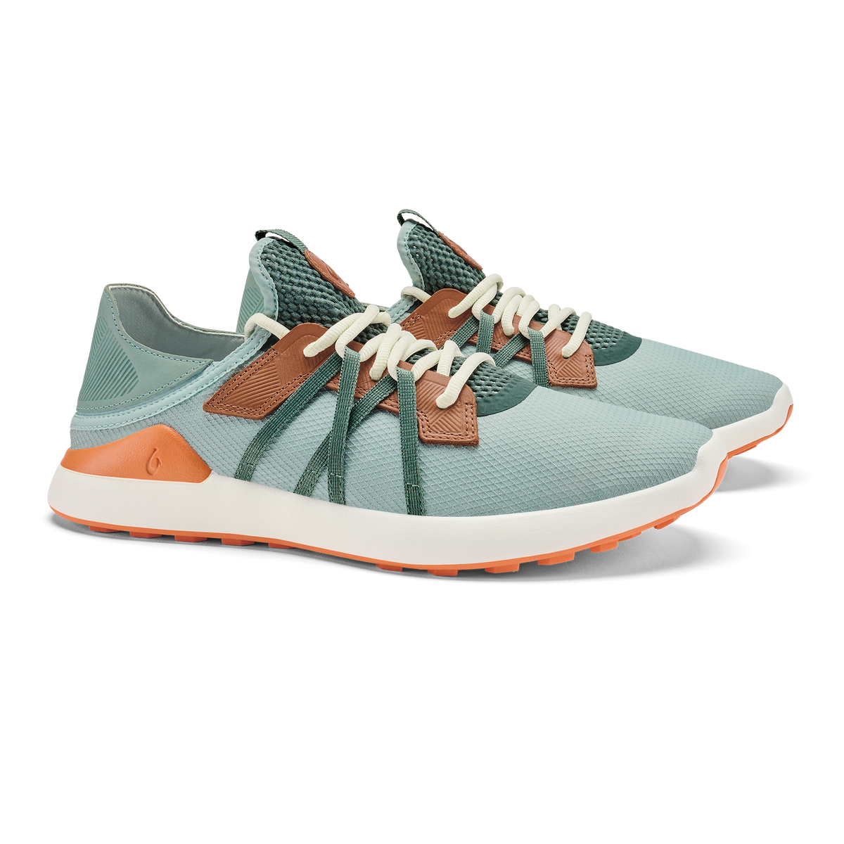 Manele Men’s Breathable Golf Shoes - Pale Moss / Molten Orange
