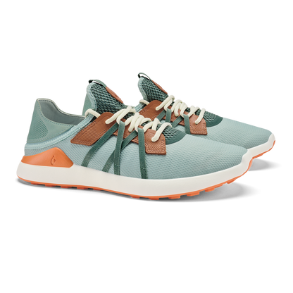 Manele Men’s Breathable Golf Shoes - Pale Moss / Molten Orange