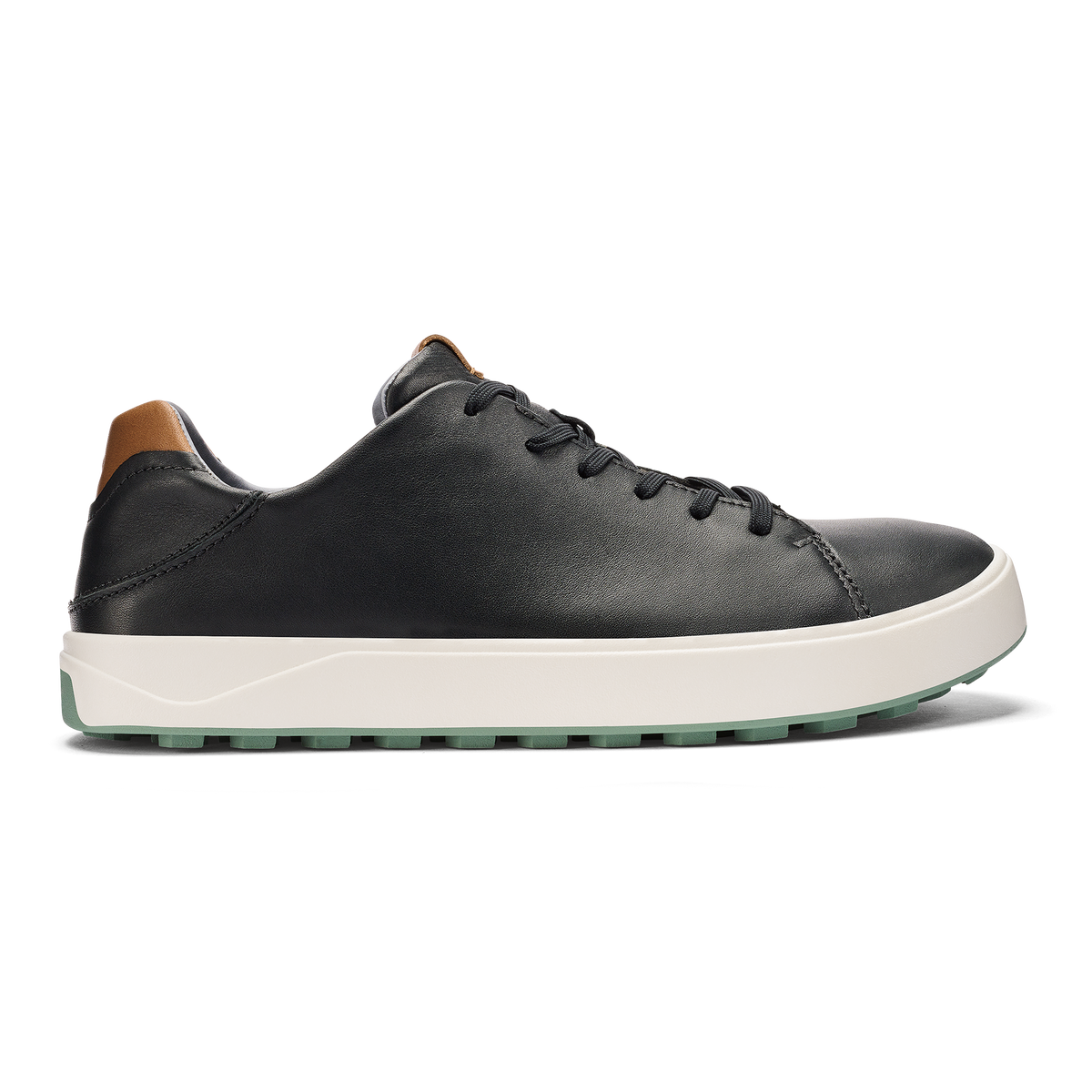 Wai‘alae Men’s Waterproof Leather Golf Shoes - Black