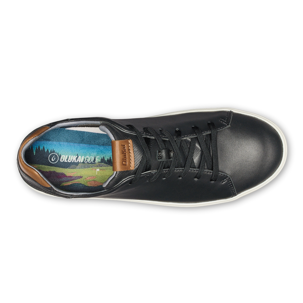 Wai‘alae Men’s Waterproof Leather Golf Shoes - Black