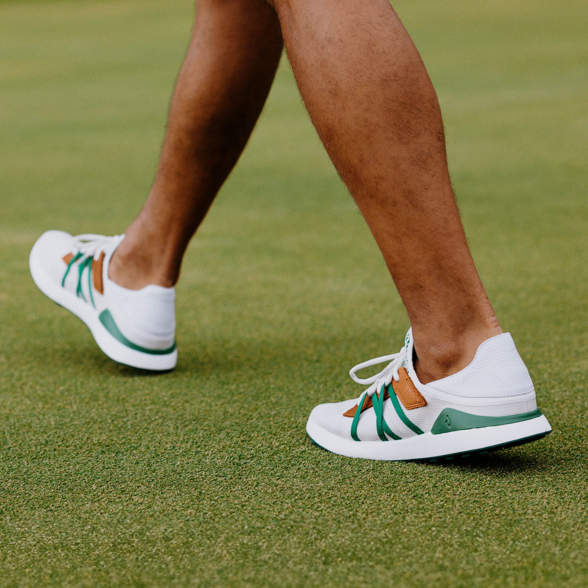 Manele Men’s Breathable Golf Shoes - White / Bamboo