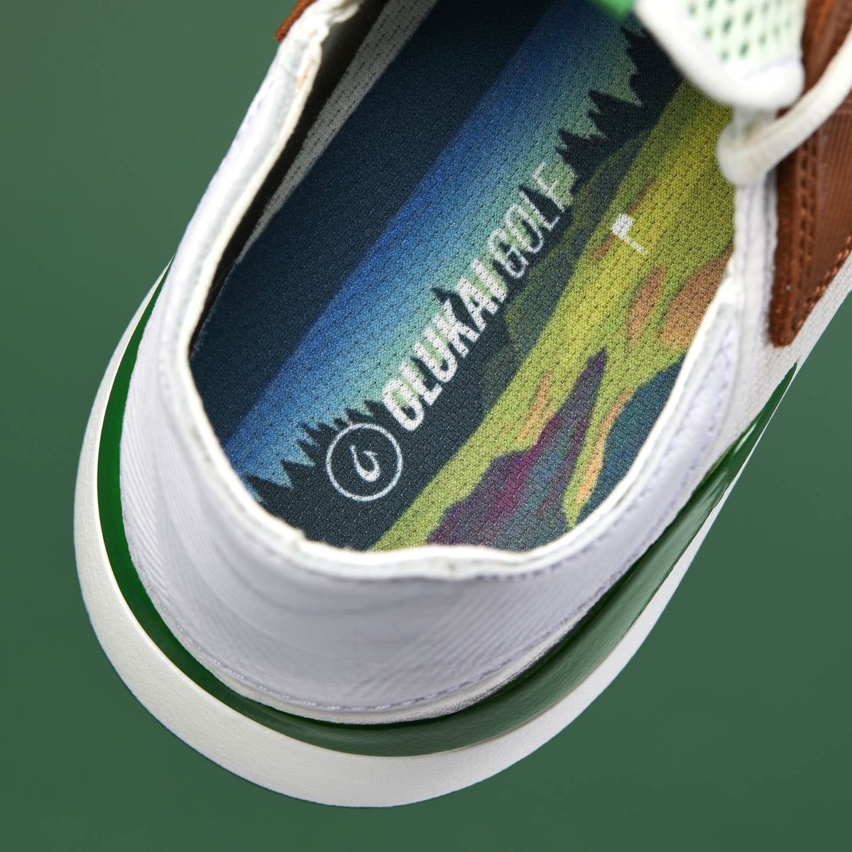 Manele Men’s Breathable Golf Shoes - White / Bamboo