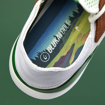 Manele Men’s Breathable Golf Shoes - White / Bamboo