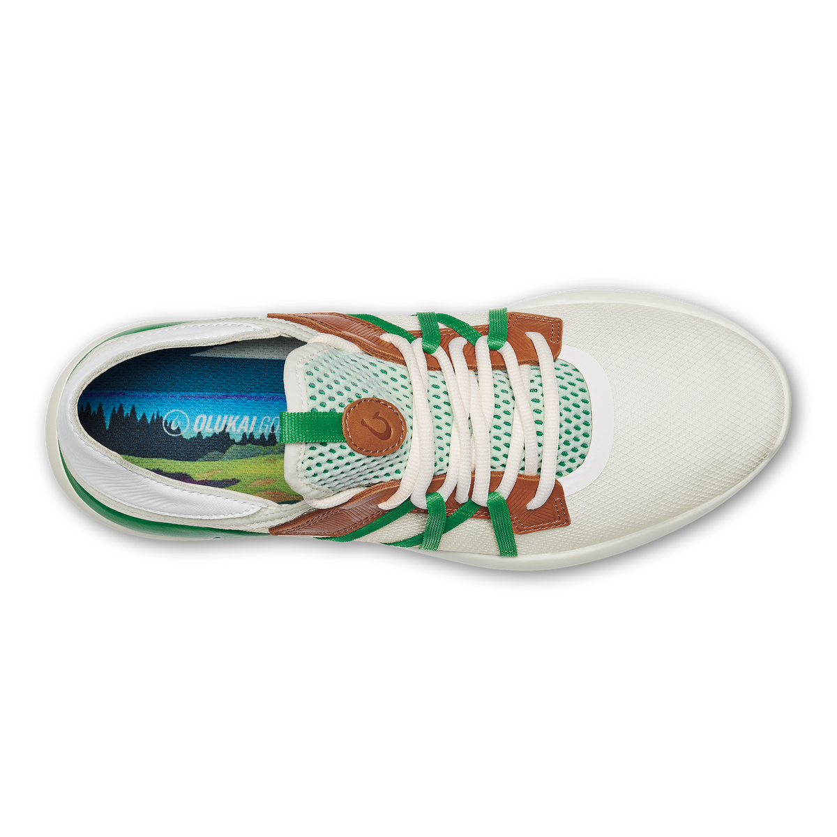 Manele Men’s Breathable Golf Shoes - White / Bamboo
