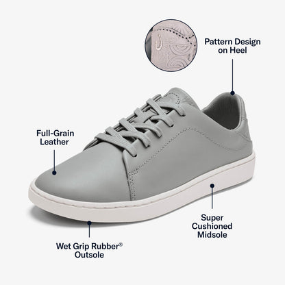 Pehuea Lī ‘Ili Women's Leather Sneakers - Ash