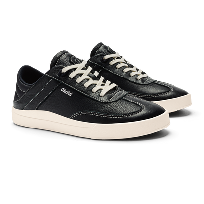 Hā‘upu Women’s Leather Sneakers - Onyx