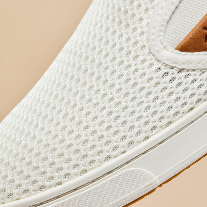 Pehuea Women's Breathable Slip-On Sneakers - Bright White