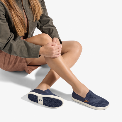 Pehuea Women's Breathable Slip-On Sneakers - Trench Blue