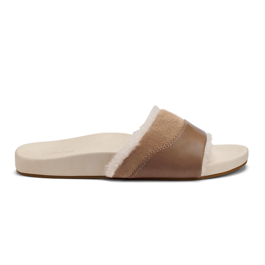 Hō‘ala Slide Women’s Slide Slipper Sandals - Tan / Puka