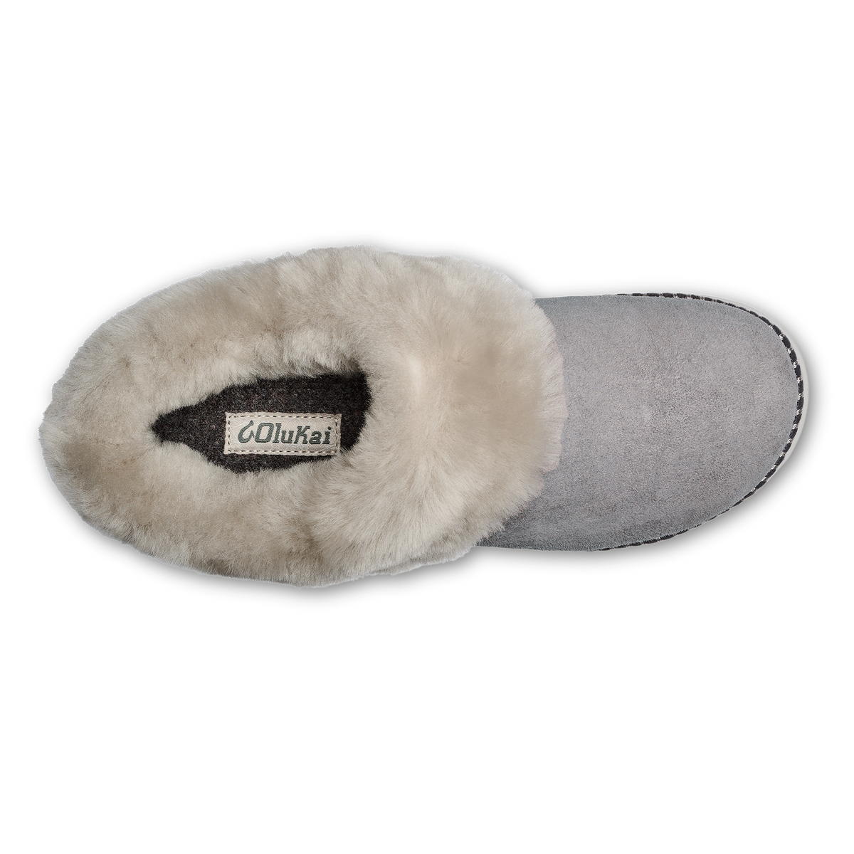 Ku‘i Women’s Fuzzy Slip-On Slippers - Fog