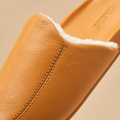 Kōnea Women’s Leather Slipper Mules - Saddle