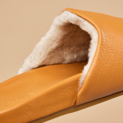 Kōnea Women’s Leather Slipper Mules - Saddle