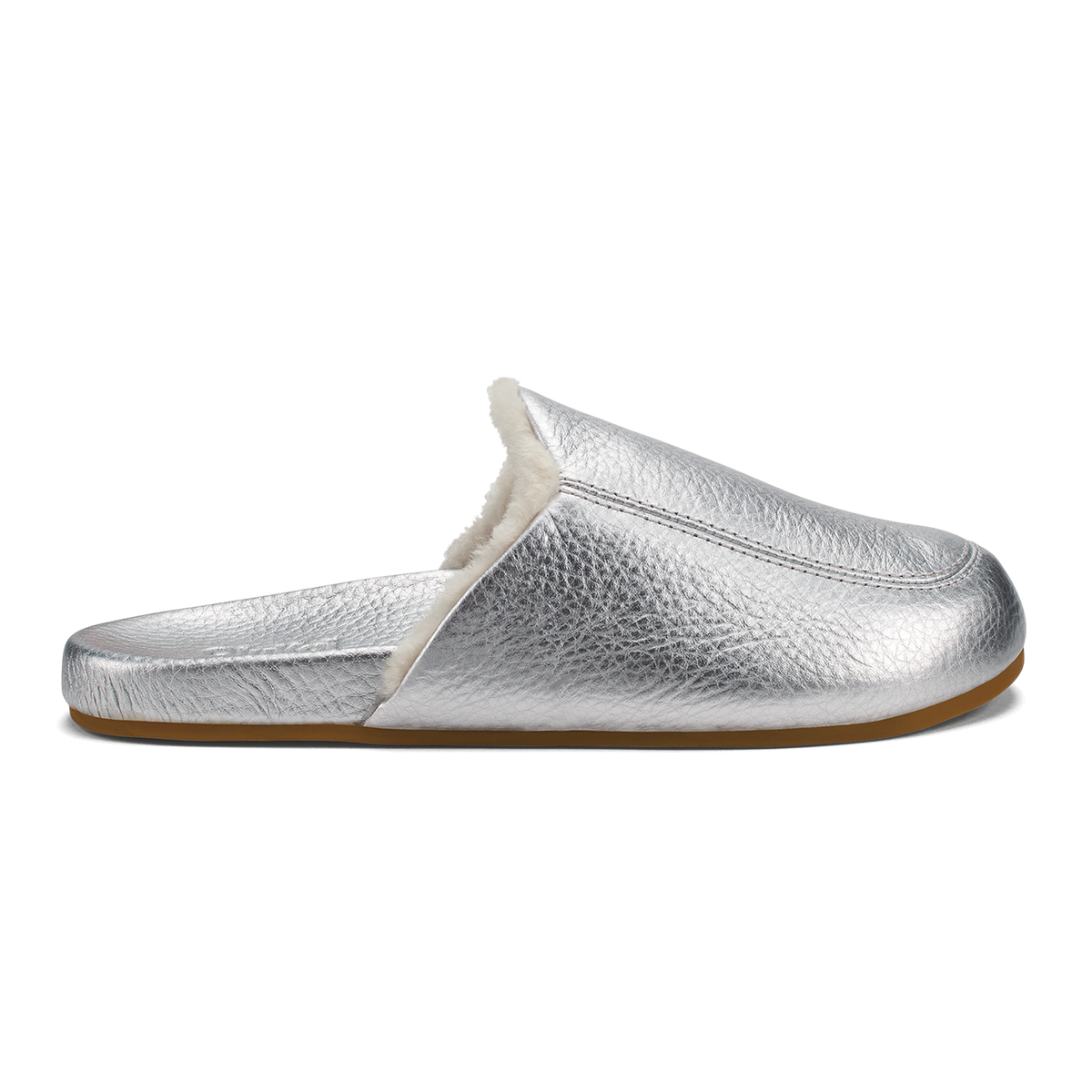 Kōnea Women’s Leather Slipper Mules - Silver