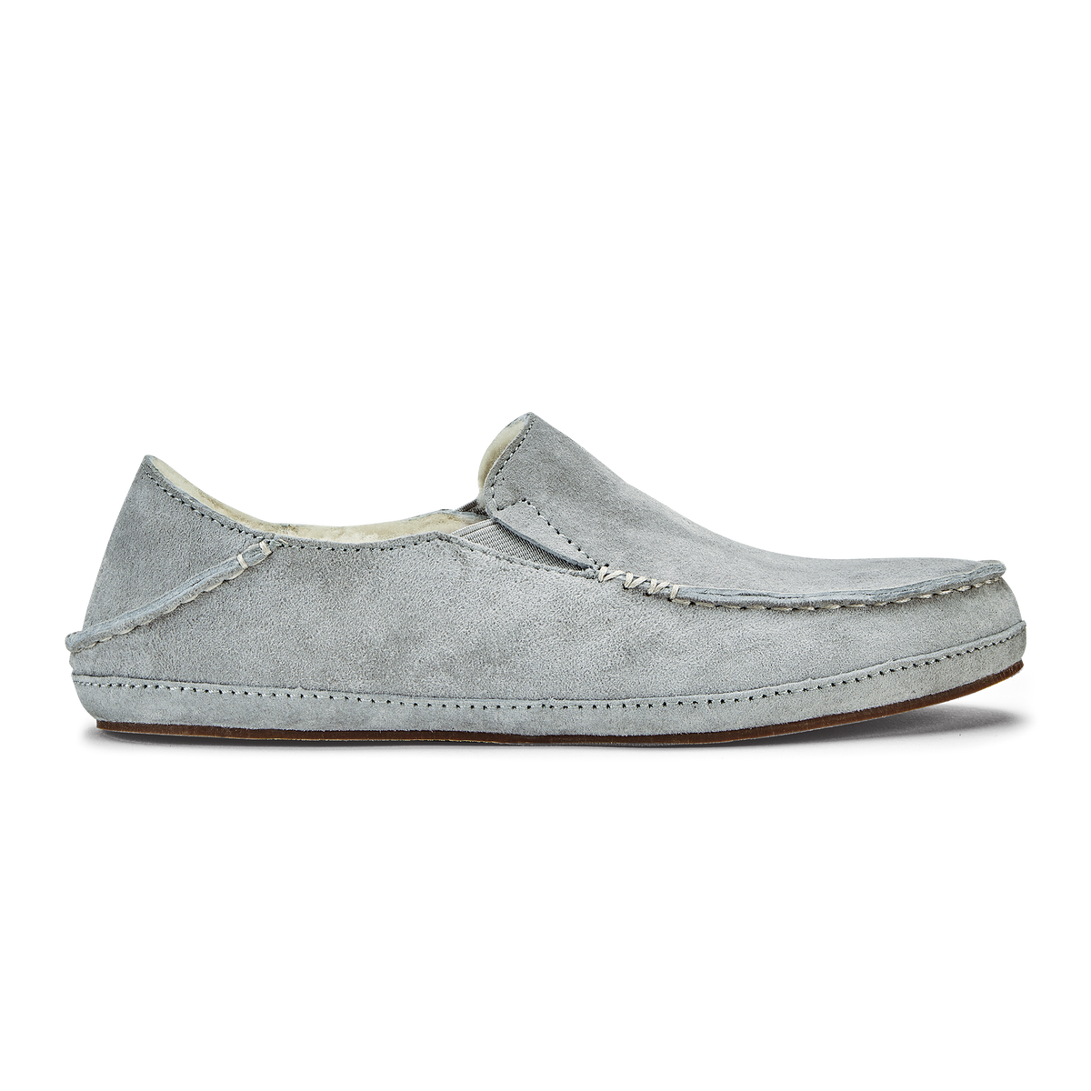 Nohea Women's Leather Slippers - Pale Grey