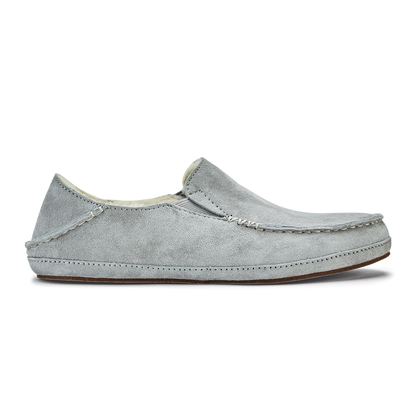 Nohea Women's Leather Slippers - Pale Grey