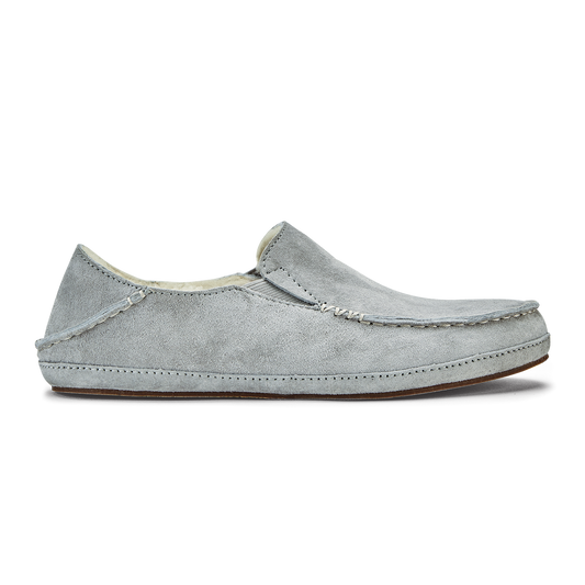 Nohea Women's Leather Slippers - Pale Grey