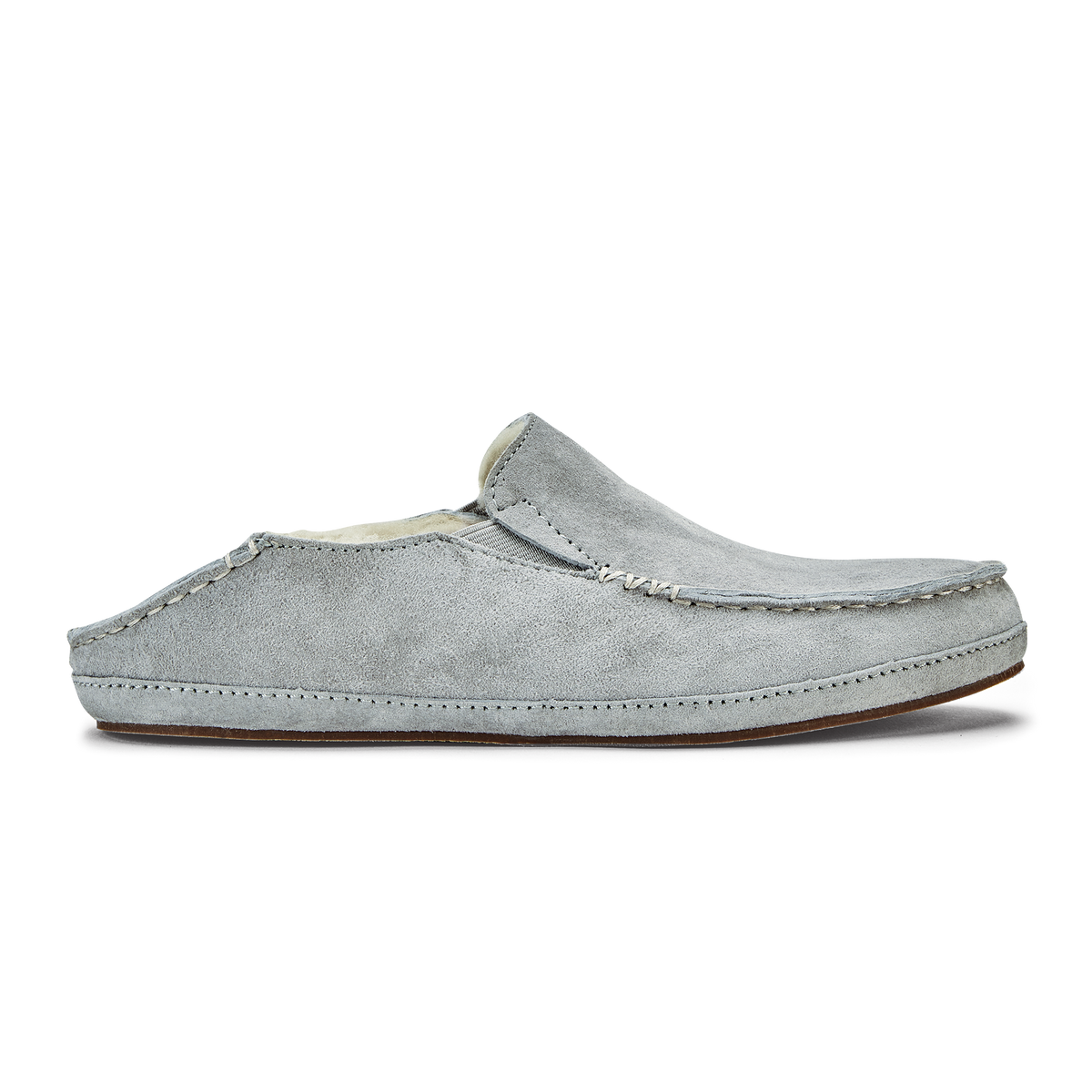 Nohea Women's Leather Slippers - Pale Grey