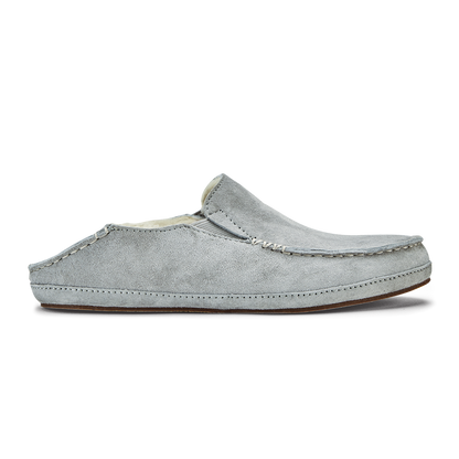 Nohea Women's Leather Slippers - Pale Grey
