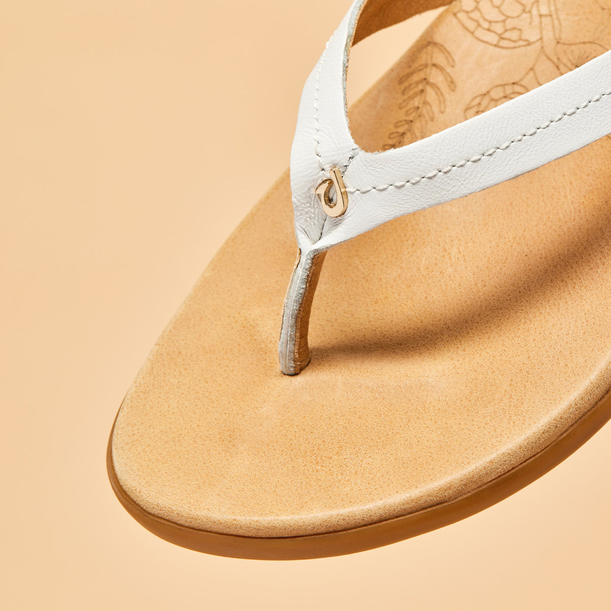 Honu Women’s Leather Sandals - Bright White / Golden Sand