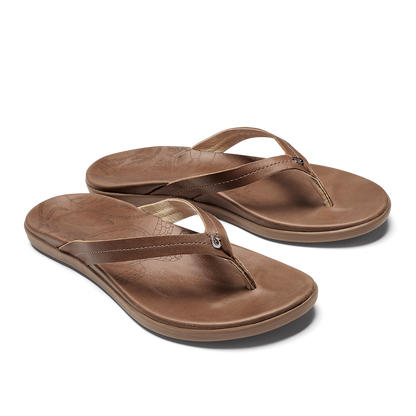 Honu Women’s Leather Beach Sandals - Tan