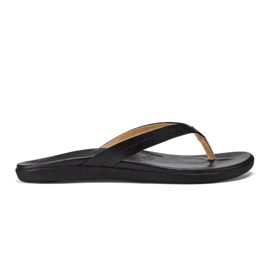 Honu Women’s Leather Beach Sandals - Black