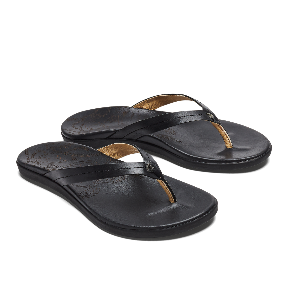 Honu Women’s Leather Beach Sandals - Black