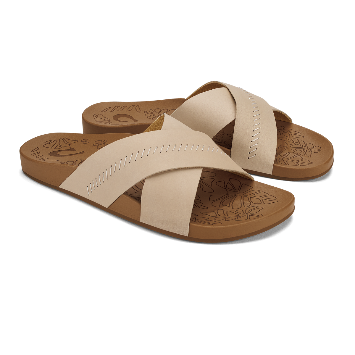 Kipe‘a ‘Olu Women‘s Slide Sandals - Puka / Tan