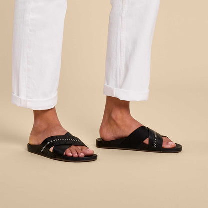 Kipe‘a ‘Olu Women‘s Slide Sandals - Black