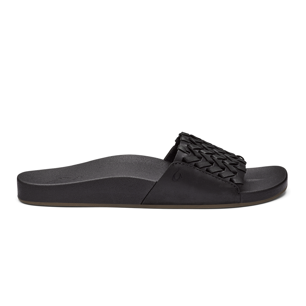 Kāmola Women’s Leather Slide Sandals - Black