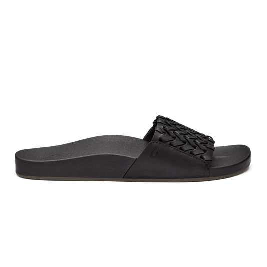 Kāmola Women’s Leather Slide Sandals - Black