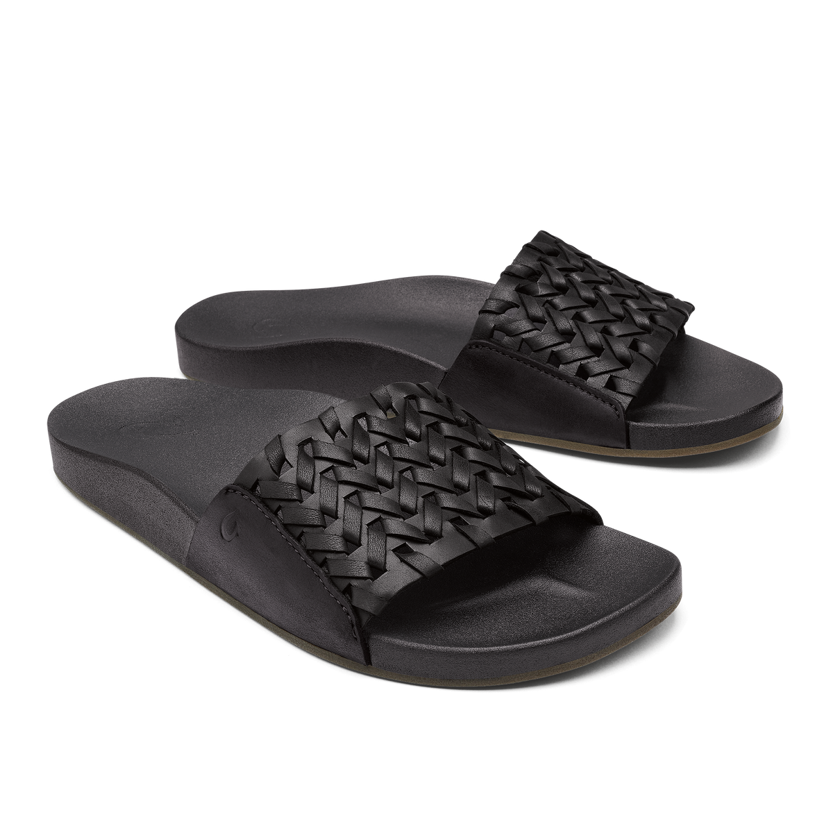 Kāmola Women’s Leather Slide Sandals - Black