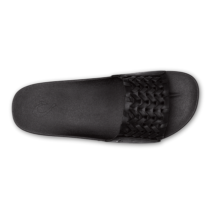 Kāmola Women’s Leather Slide Sandals - Black