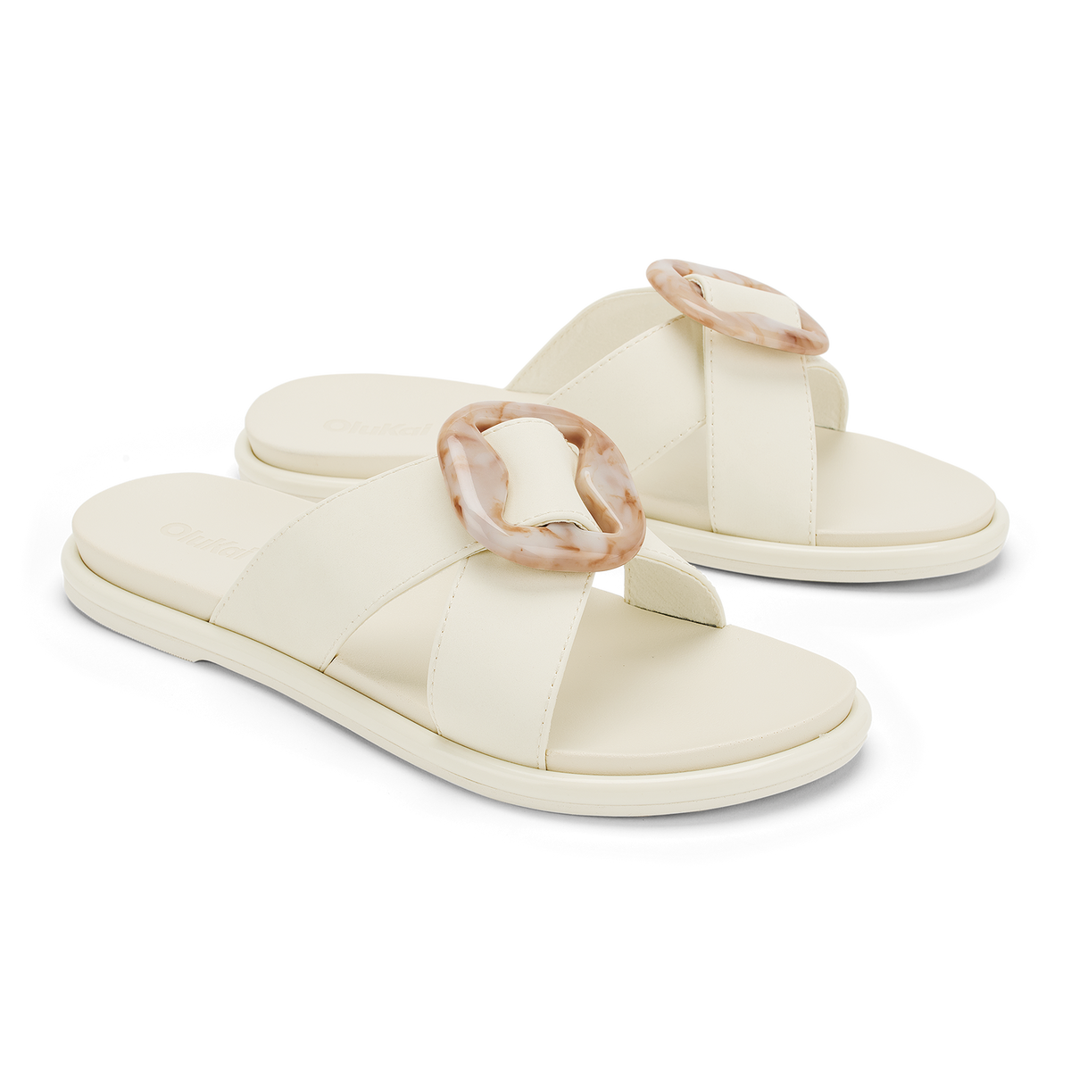 La‘i Slide Women’s Slide Beach Sandals - White Sand