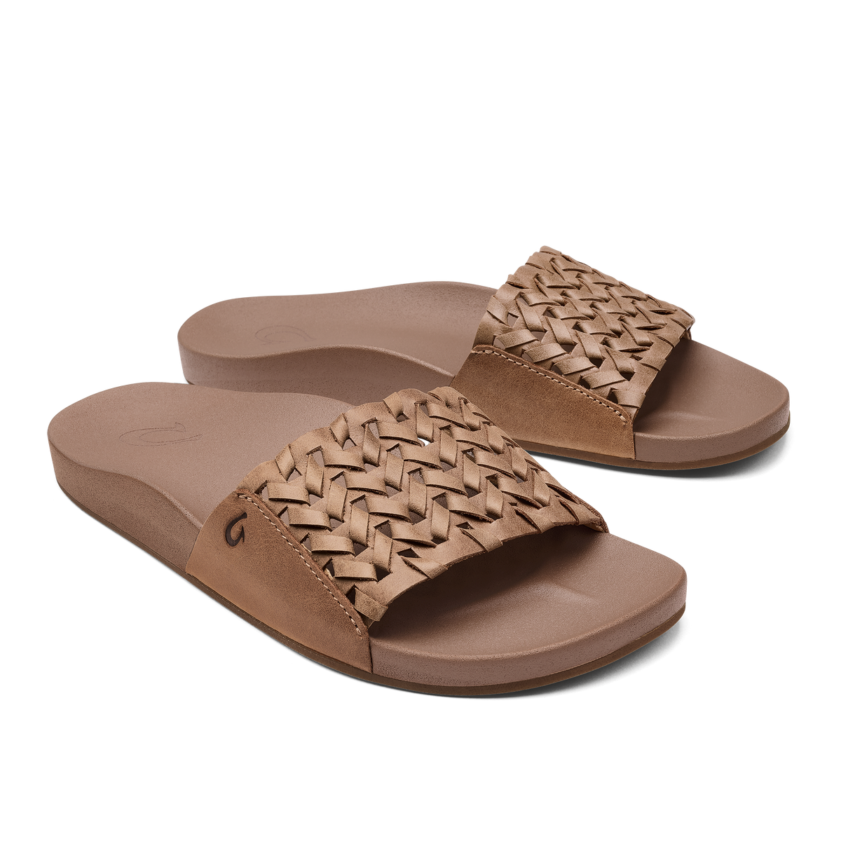Kāmola Women’s Leather Slide Sandals - Tan
