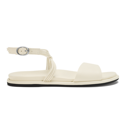 Tiare Wrap Women’s Leather Sandals - White Sand