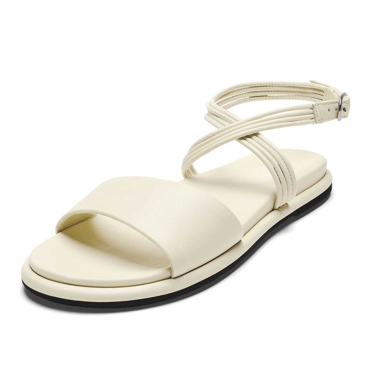 Tiare Wrap Women’s Leather Sandals - White Sand