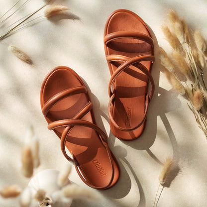 Tiare Strappy Women’s Leather Sandals - Fox