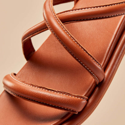 Tiare Strappy Women’s Leather Sandals - Fox