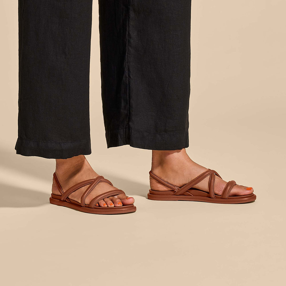 Tiare Strappy Women’s Leather Sandals - Fox