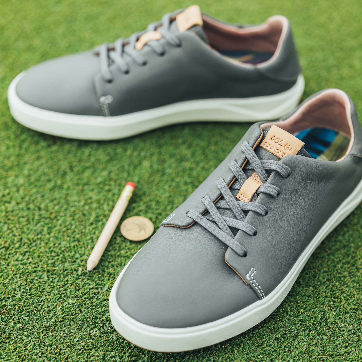 Wailea Women’s Waterproof Leather Golf Shoes - Stone