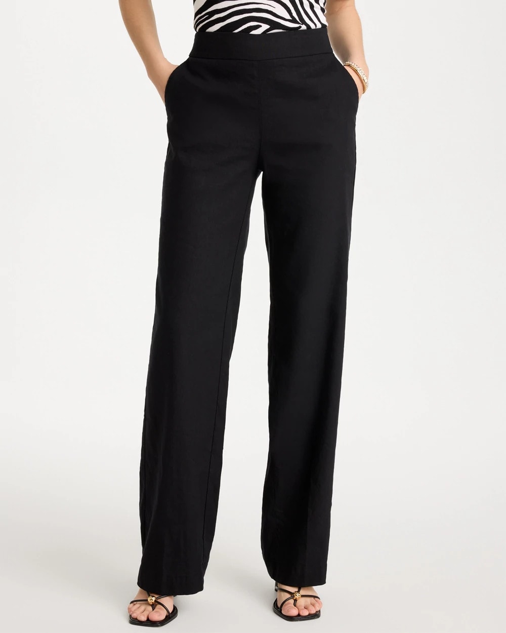 Chico's Sale - Pull-On Wide-Leg Linen Pants